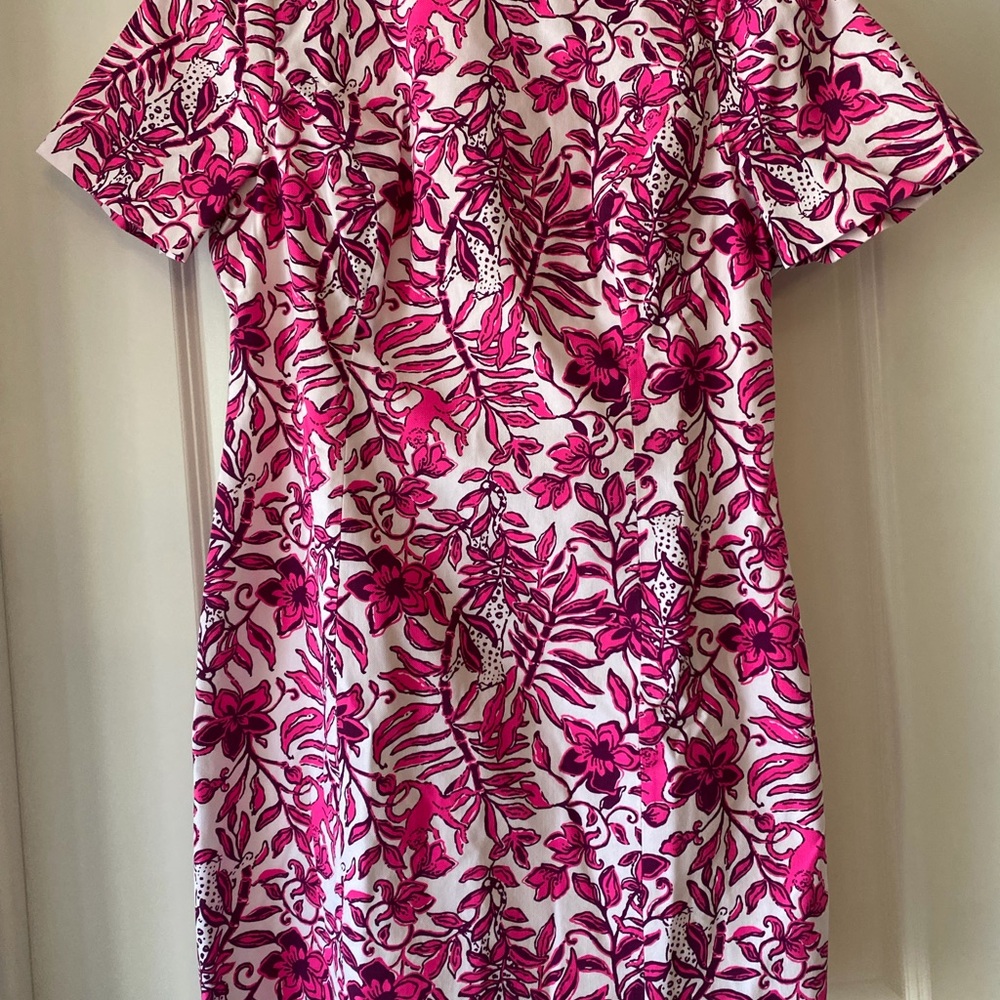 Lilly Pulitzer Hot Pink Floral Shift Mini Dress